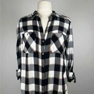 Plaid Flannel with Gold Details